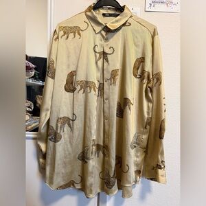 Zara Beige Leopard Print Shirt